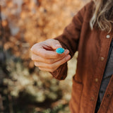 Horizontal Ring in Lone Mtn Turquoise (Size 7.75) - Golden Road Crafted