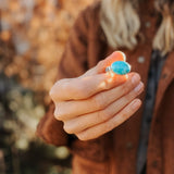 Horizontal Ring in Lone Mtn Turquoise (Size 9.5) - Golden Road Crafted