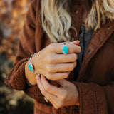 Horizontal Ring in Lone Mtn Turquoise (Size 9.5) - Golden Road Crafted
