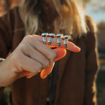 Horizontal Ring in Lone Mtn Turquoise (Size 9.5) - Golden Road Crafted