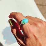 Horizontal Ring in Sonoran Mtn (Size 8) - Golden Road Crafted