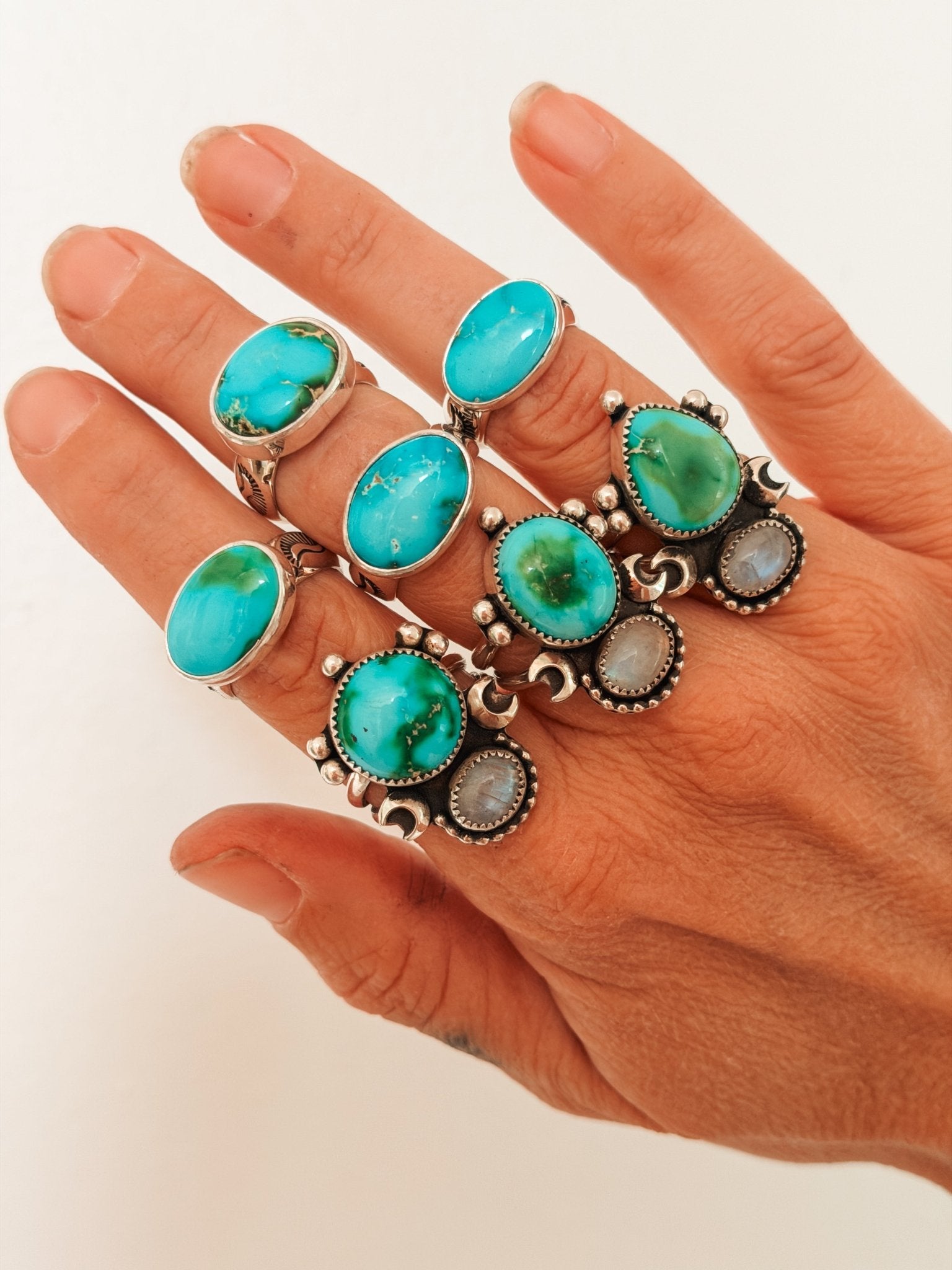 Horizontal Ring in Sonoran Mtn (Size 8) - Golden Road Crafted