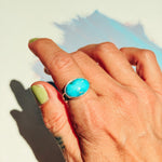 Horizontal Ring in Sonoran Mtn (Size 8.5) - Golden Road Crafted