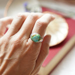 Horizontal Ring in Sonoran Mtn Turquoise (Size 7.5) - Golden Road Crafted