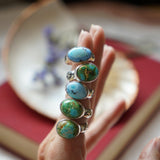 Horizontal Ring in Sonoran Mtn Turquoise (Size 7.5) - Golden Road Crafted
