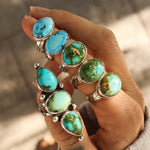 Horizontal Ring in Sonoran Mtn Turquoise (Size 7.5) - Golden Road Crafted