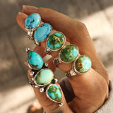 Horizontal Ring in Sonoran Mtn Turquoise (Size 7.5) - Golden Road Crafted