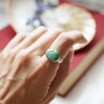 Horizontal Ring in Sonoran Mtn Turquoise (Size 7.5) - Golden Road Crafted