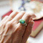 Horizontal Ring in Sonoran Mtn Turquoise (Size 9) - Golden Road Crafted
