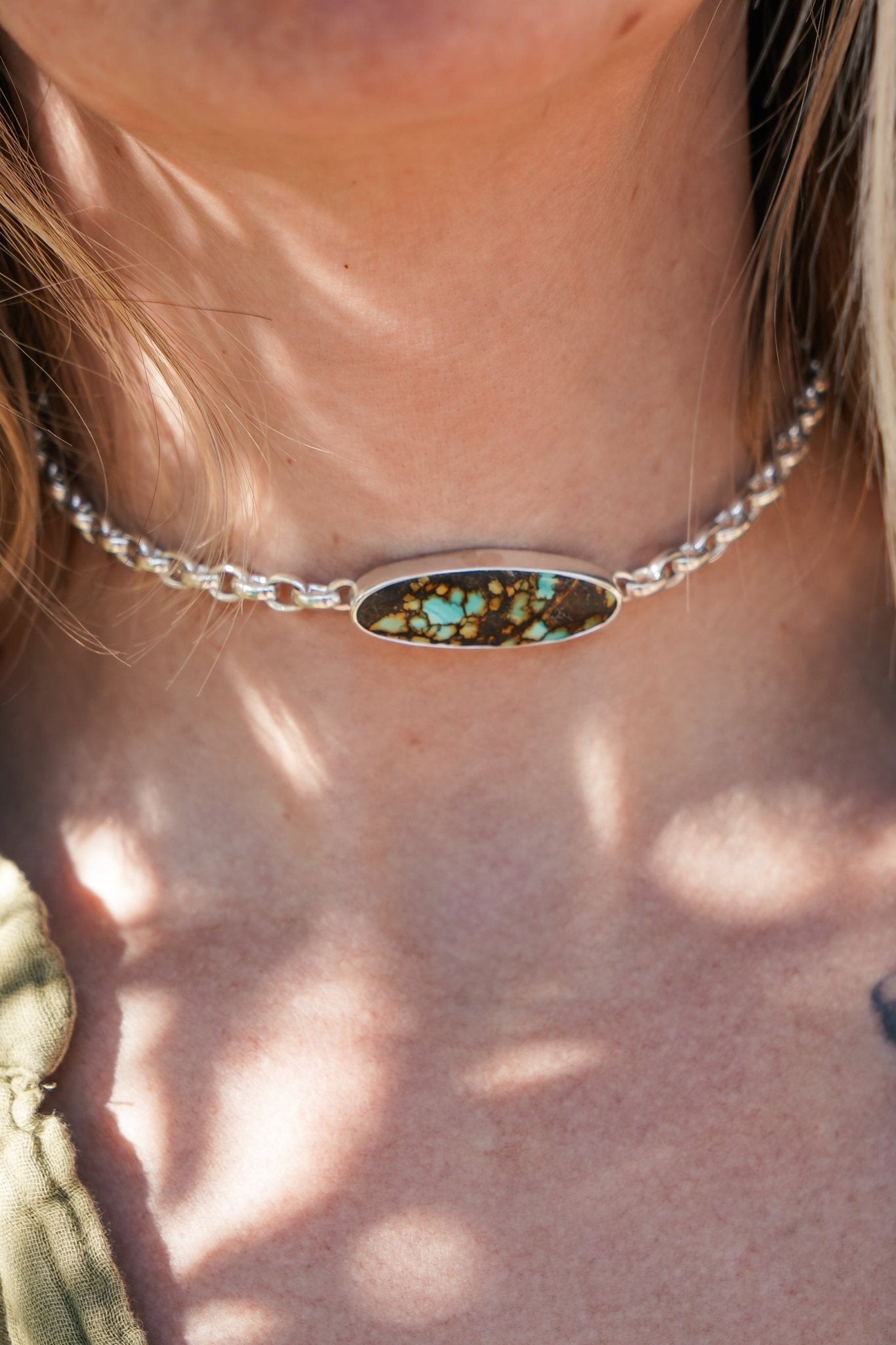 Hubei Choker with Rolo Chain - Golden Road Crafted