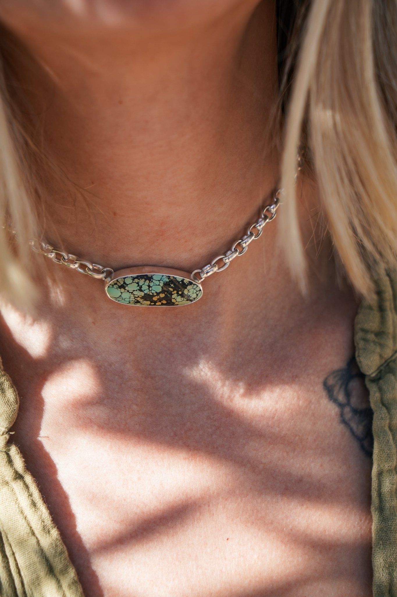 Hubei Choker with Rolo Chain - Golden Road Crafted
