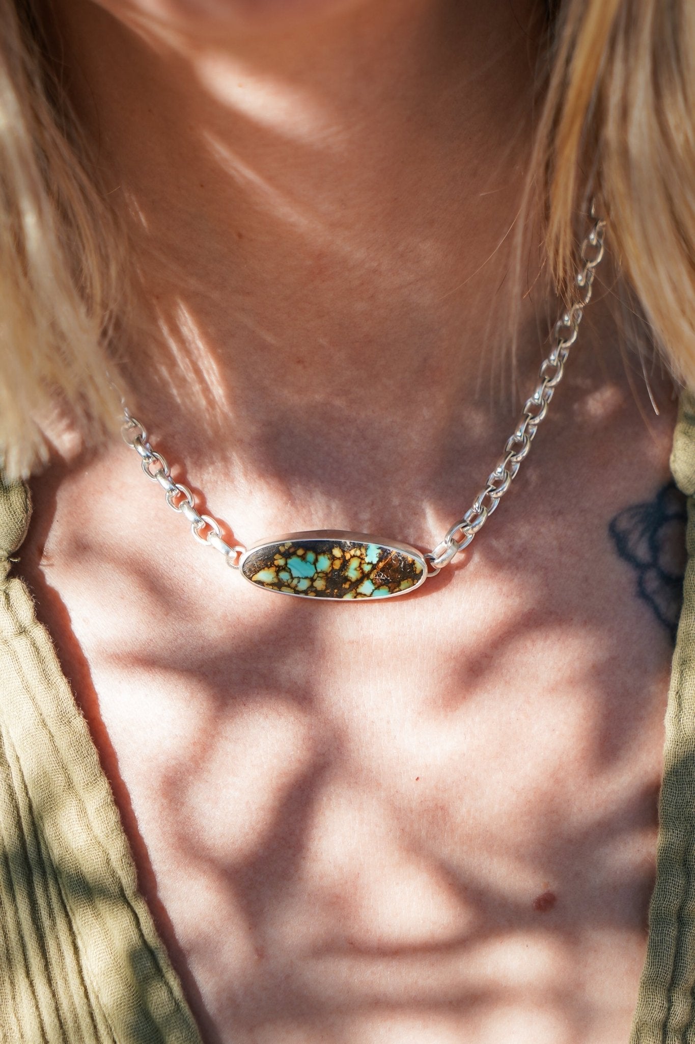 Hubei Choker with Rolo Chain - Golden Road Crafted