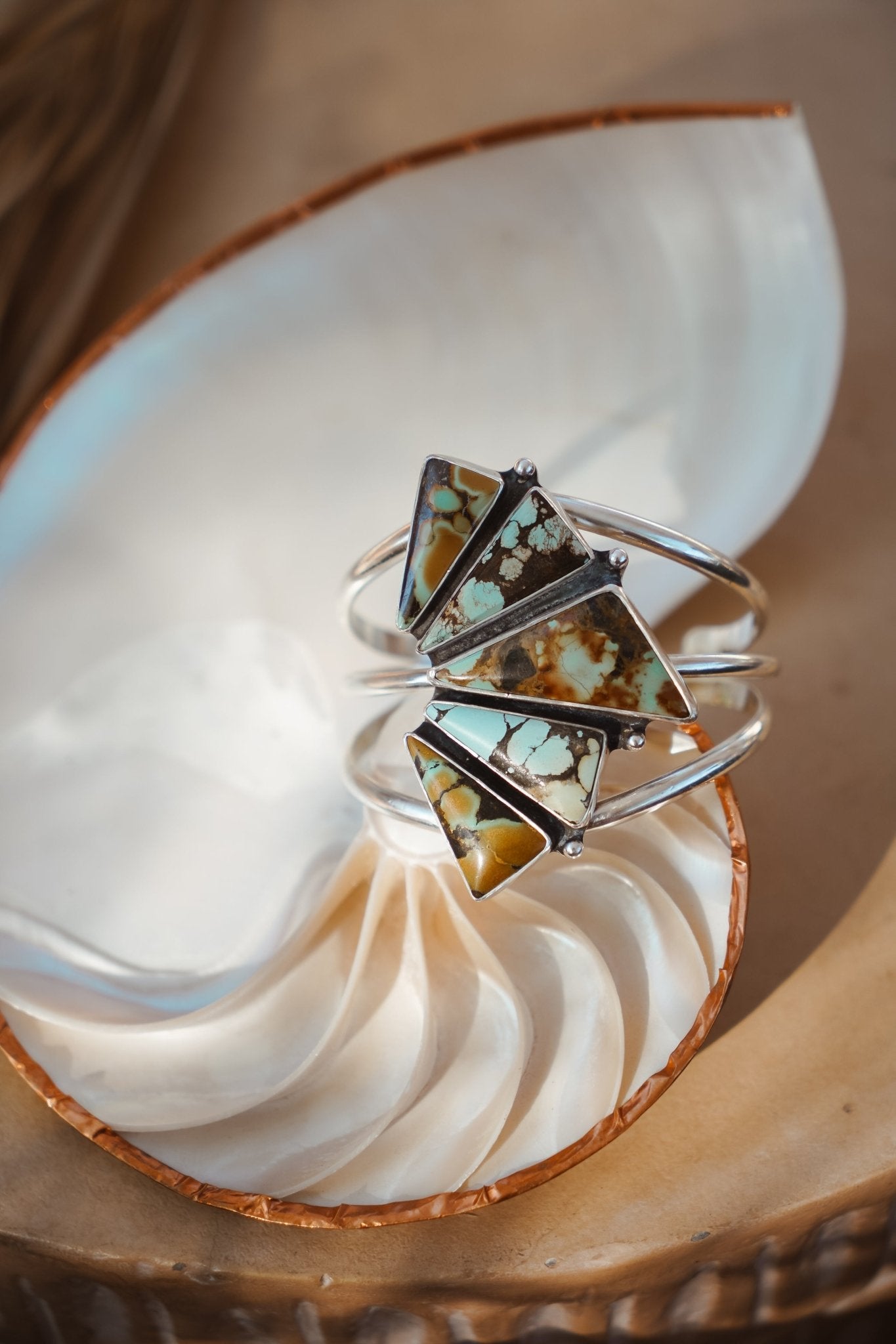 Hubei Turquoise Cuff - Golden Road Crafted