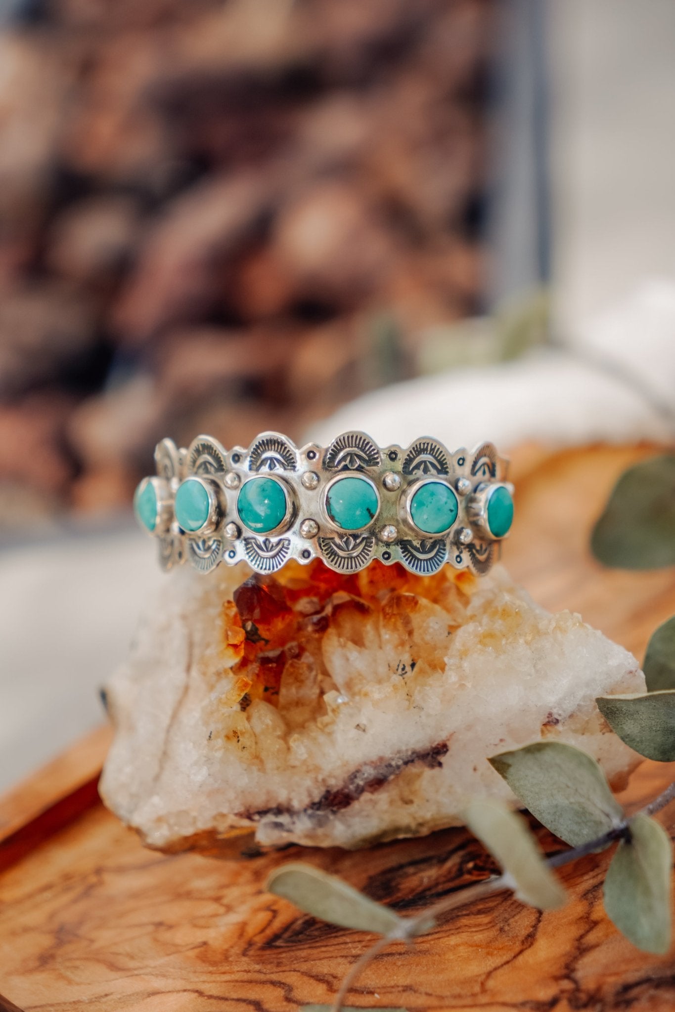 Hubei Turquoise Cuff - Golden Road Crafted