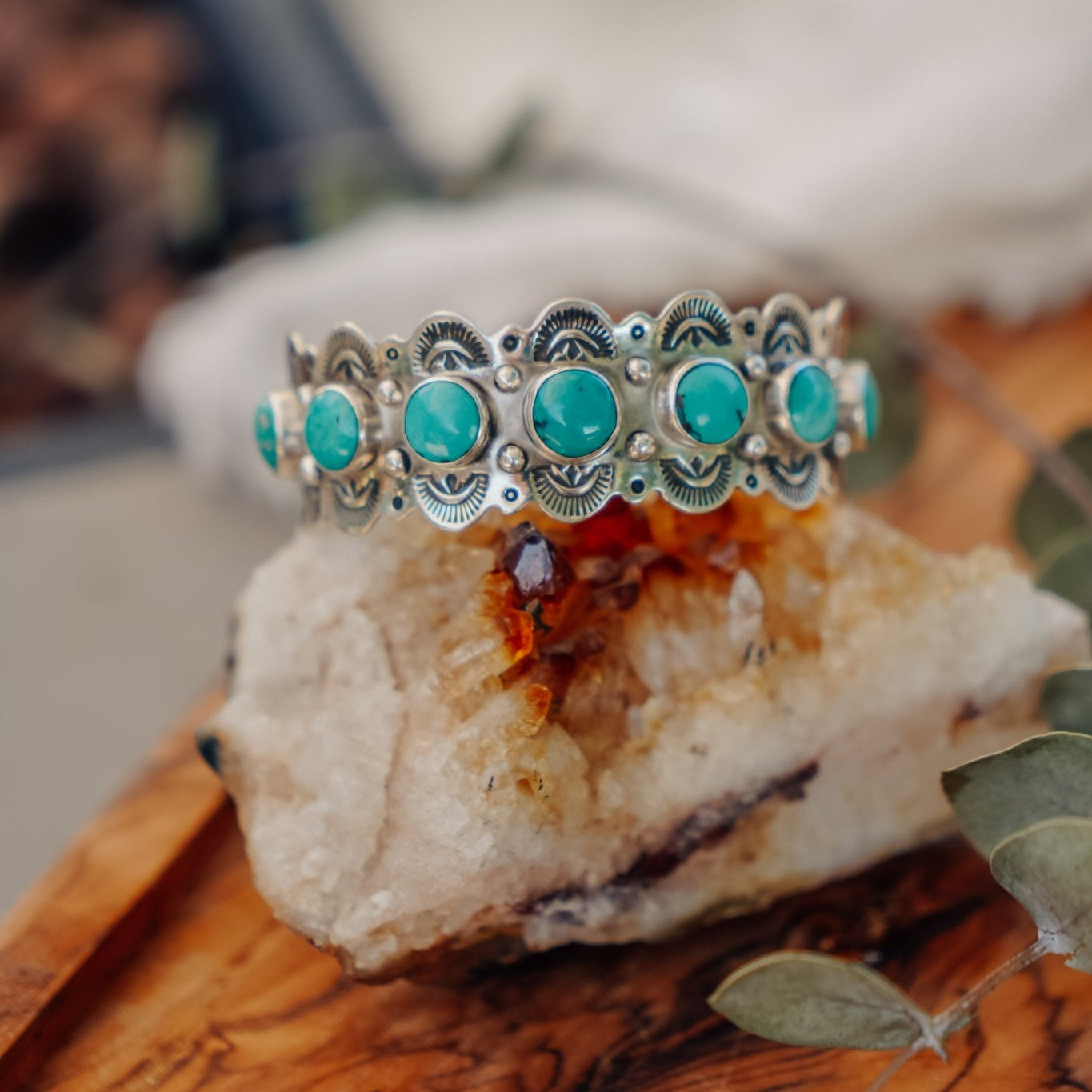 Hubei Turquoise Cuff - Golden Road Crafted