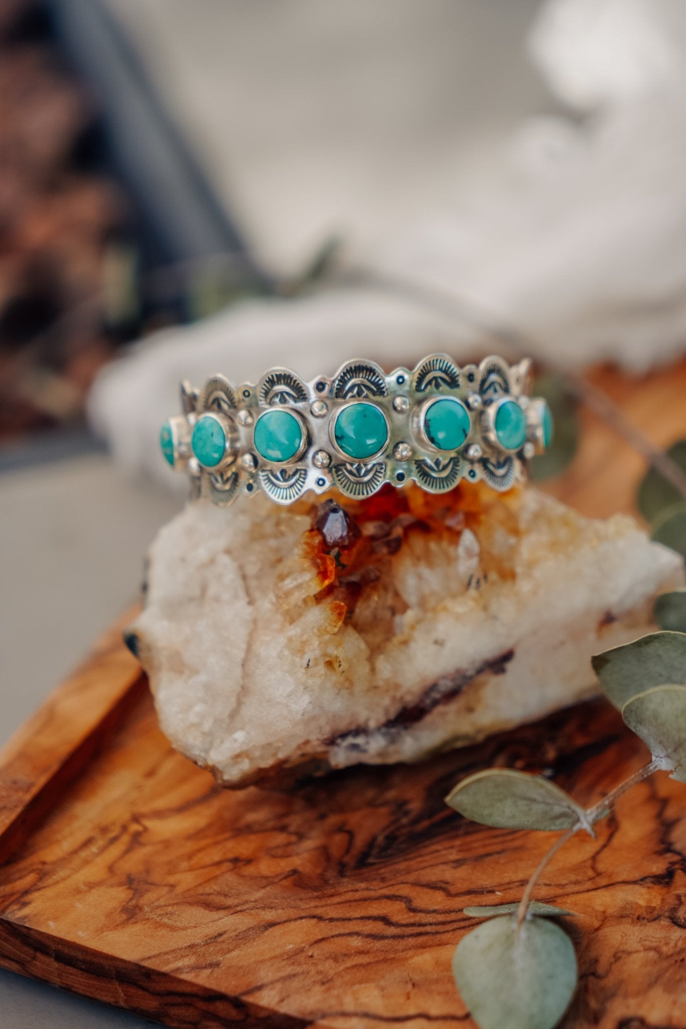 Hubei Turquoise Cuff - Golden Road Crafted