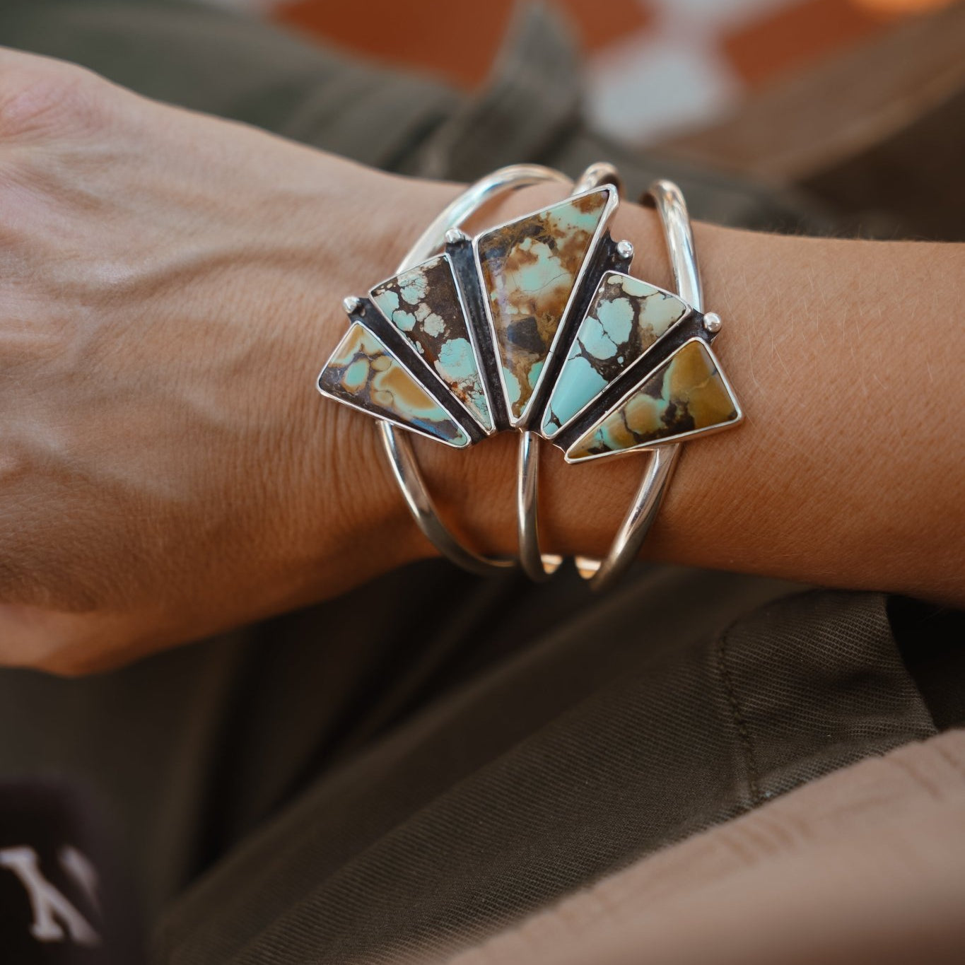 Hubei Turquoise Cuff - Golden Road Crafted