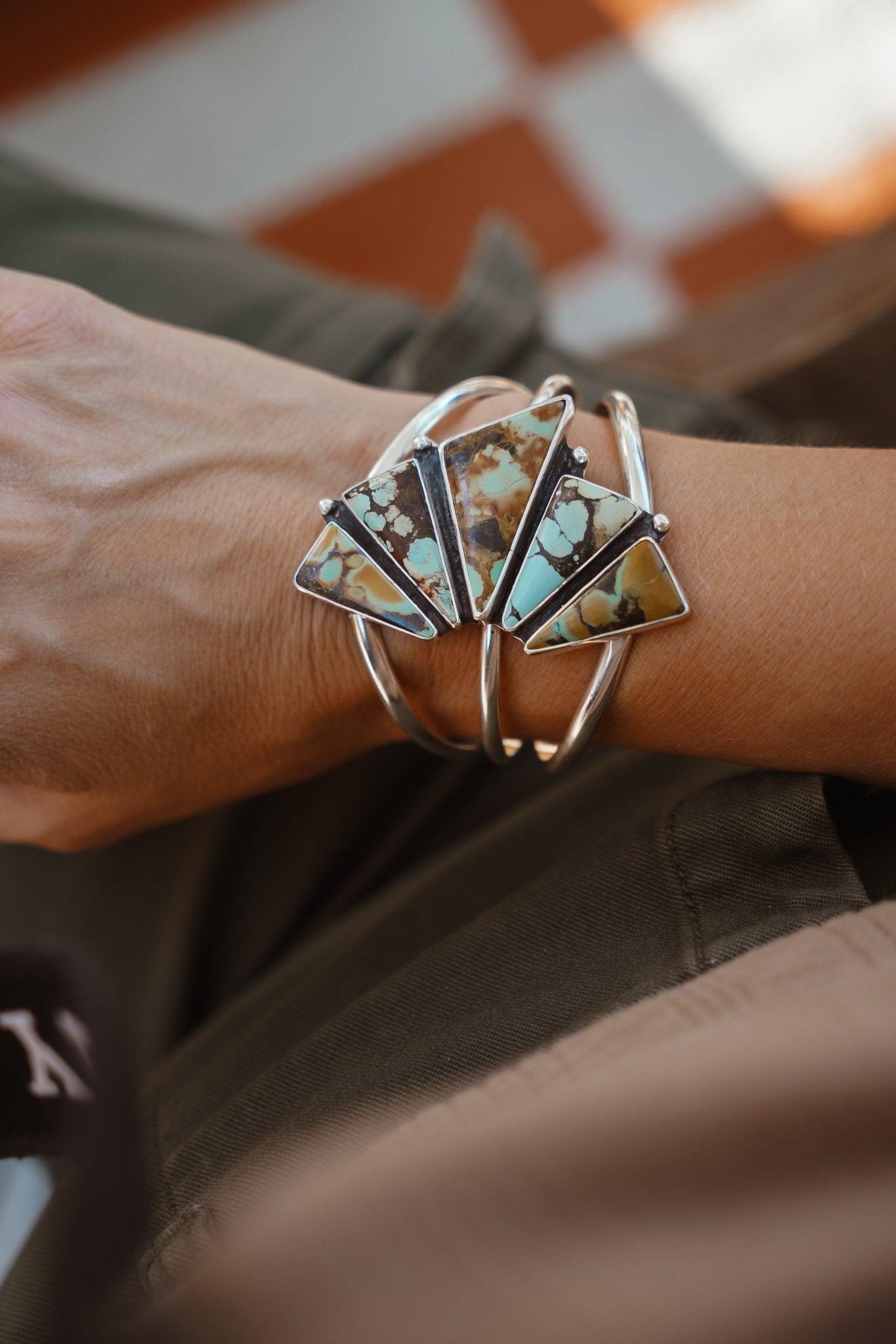 Hubei Turquoise Cuff - Golden Road Crafted