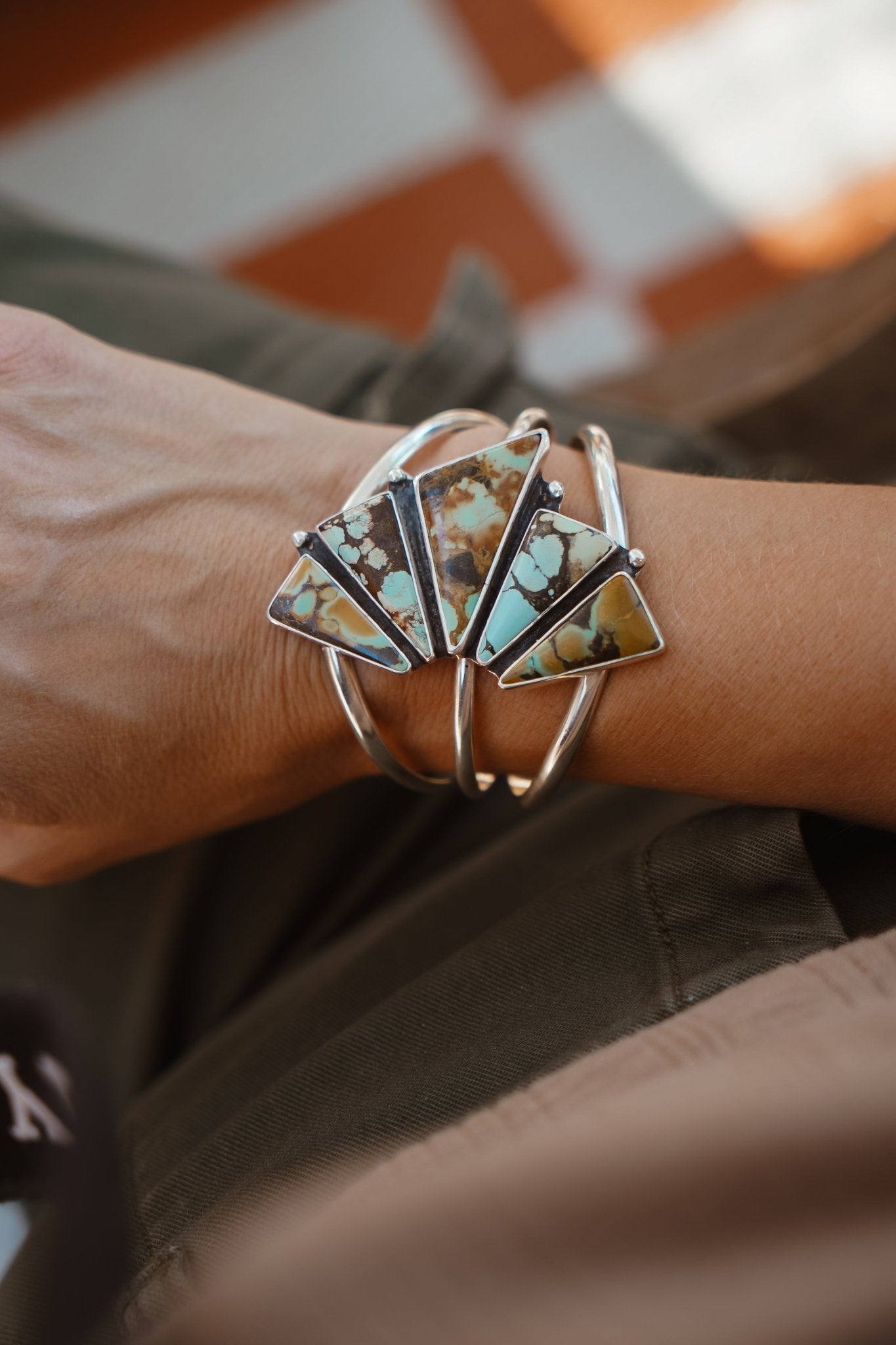 Hubei Turquoise Cuff - Golden Road Crafted