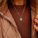 Hubei Turquoise Heart Necklace - Golden Road Crafted