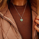 Hubei Turquoise Heart Necklace - Golden Road Crafted