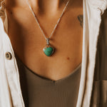 Hubei Turquoise Heart Necklace - Golden Road Crafted