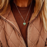 Hubei Turquoise Heart Necklace - Golden Road Crafted