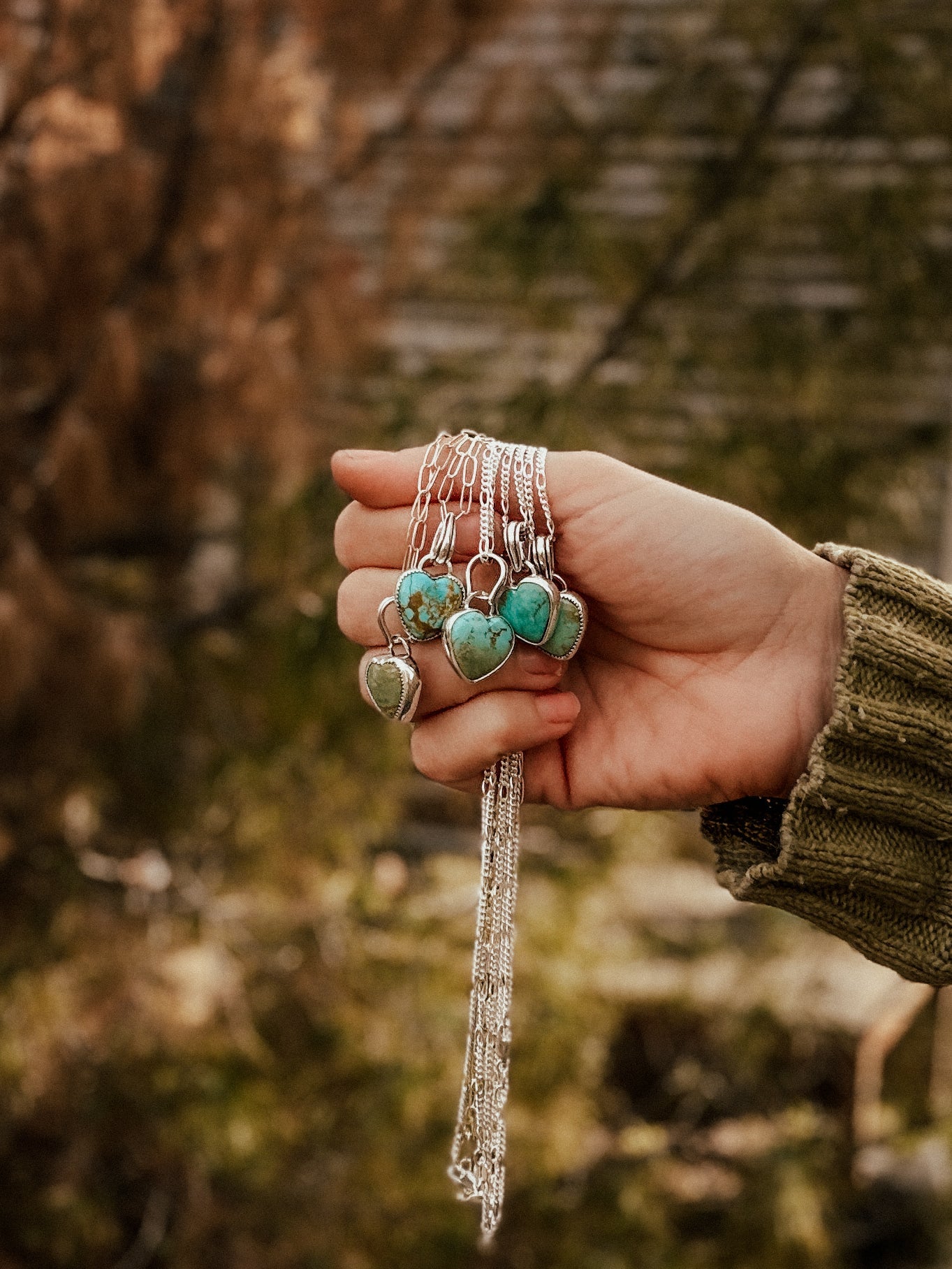 Hubei Turquoise Heart Necklace - Golden Road Crafted