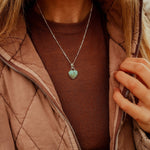 Hubei Turquoise Heart Necklace - Golden Road Crafted