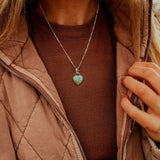 Hubei Turquoise Heart Necklace - Golden Road Crafted