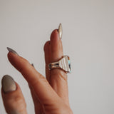 Hubei Turquoise Ring (Size 6) - Golden Road Crafted