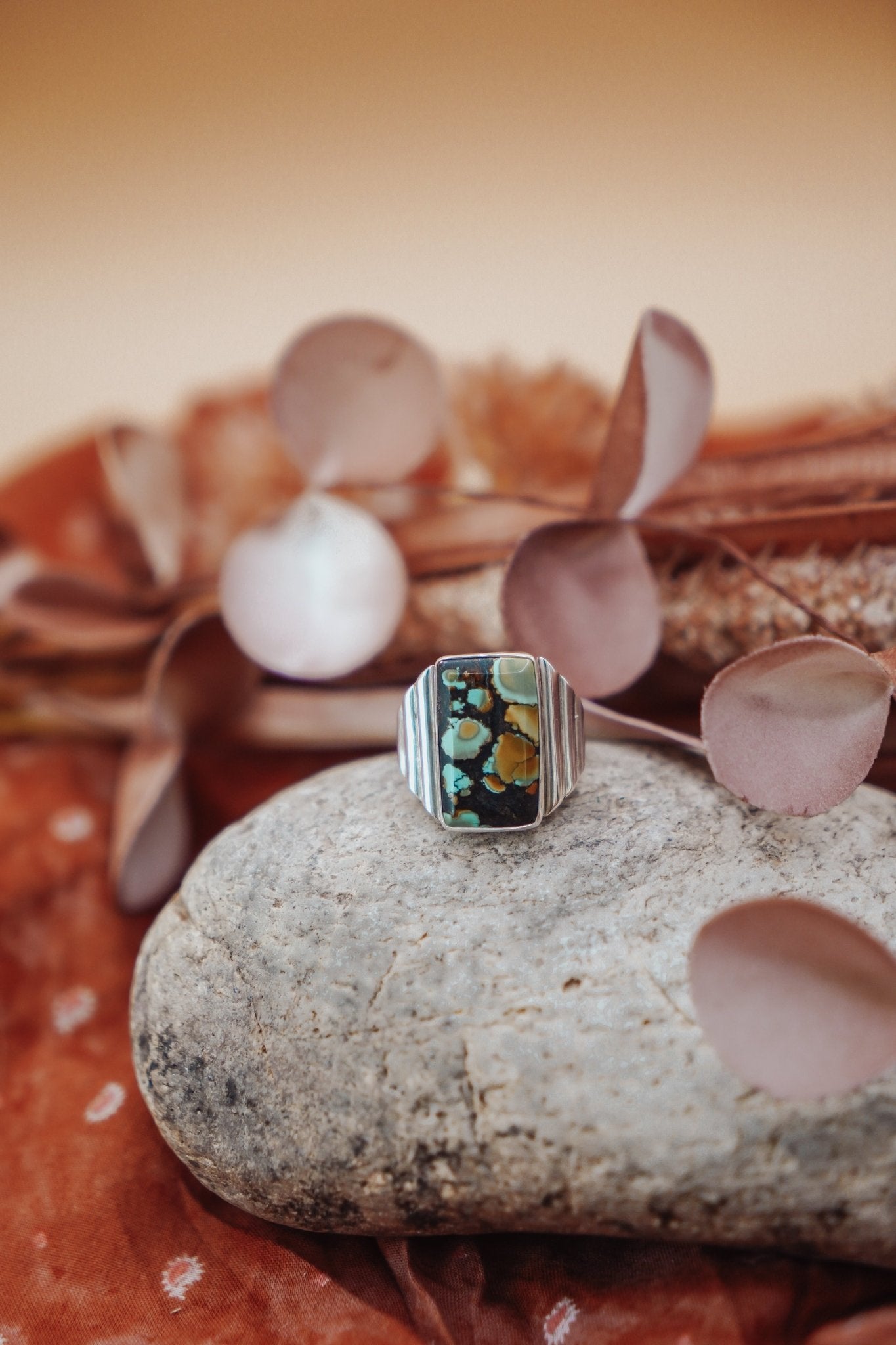 Hubei Turquoise Ring (Size 6 - 6.25) - Golden Road Crafted