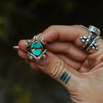 Hubei Turquoise Ring (Size 6 - 6.25) - Golden Road Crafted