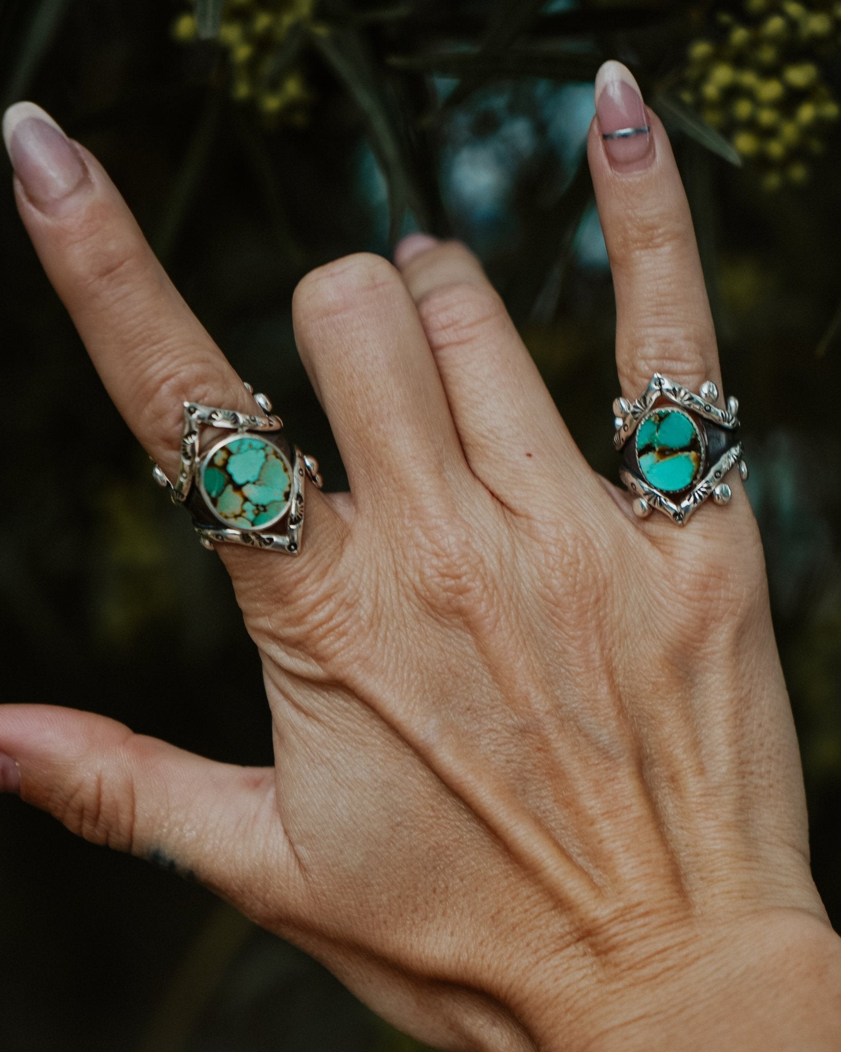 Hubei Turquoise Ring (Size 6 - 6.25) - Golden Road Crafted