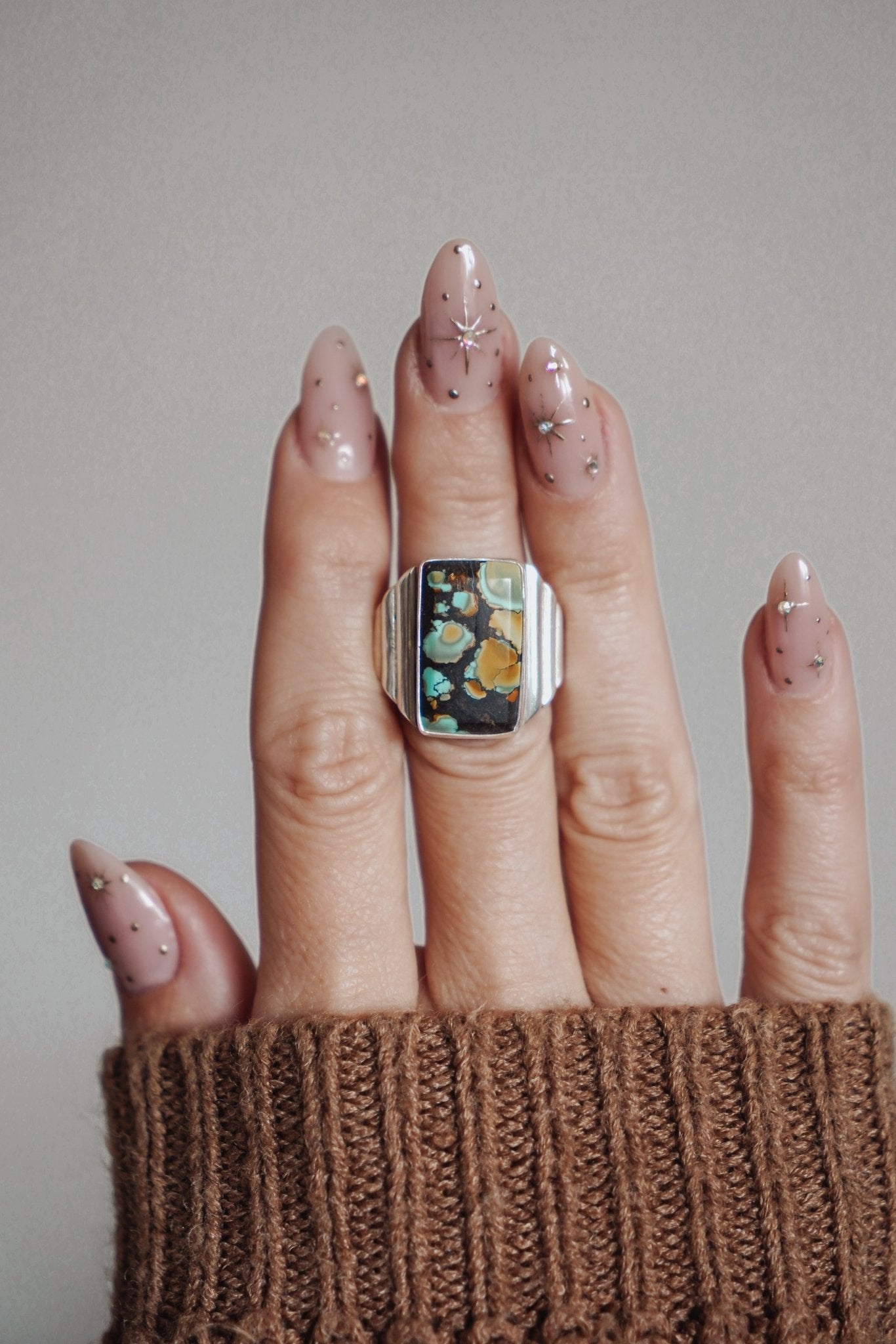 Hubei Turquoise Ring (Size 6 - 6.25) - Golden Road Crafted