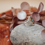 Hubei Turquoise Ring (Size 6 - 6.25) - Golden Road Crafted