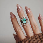 Hubei Turquoise Ring (Size 6 - 6.25) - Golden Road Crafted
