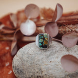 Hubei Turquoise Ring (Size 6 - 6.25) - Golden Road Crafted