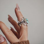 Hubei Turquoise Ring (Size 6 - 6.25) - Golden Road Crafted