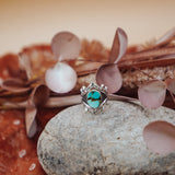 Hubei Turquoise Ring (Size 6 - 6.25) - Golden Road Crafted