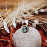 Hubei Turquoise Ring (Size 6) - Golden Road Crafted