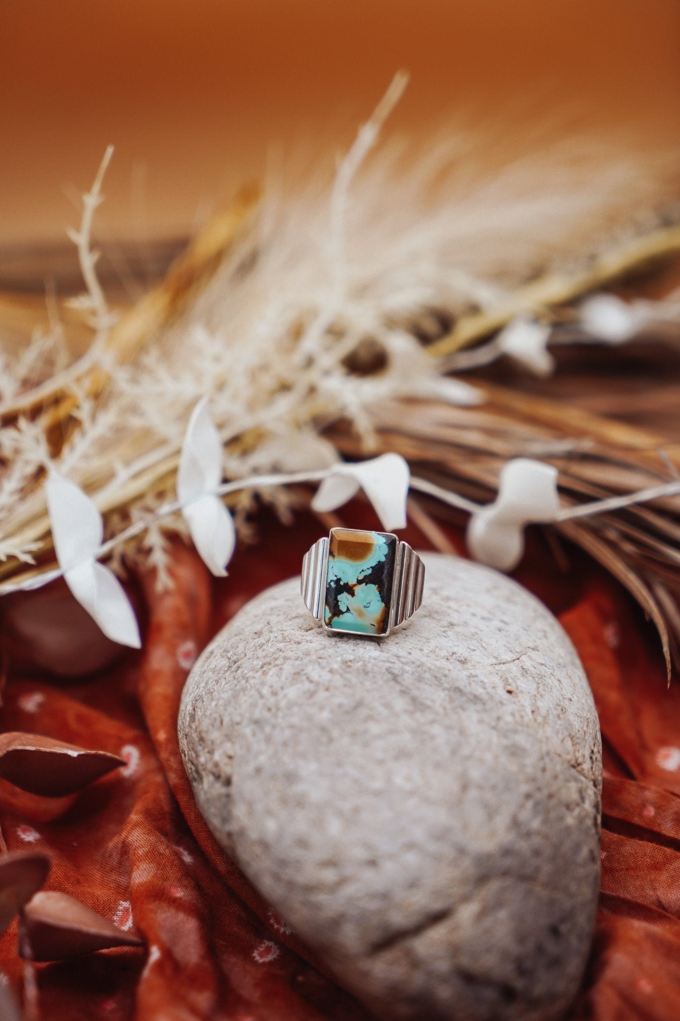 Hubei Turquoise Ring (Size 6) - Golden Road Crafted