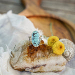 Hubei Turquoise Ring (Size 6.5) - Golden Road Crafted