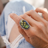 Hubei Turquoise Ring (Size 6.5) - Golden Road Crafted