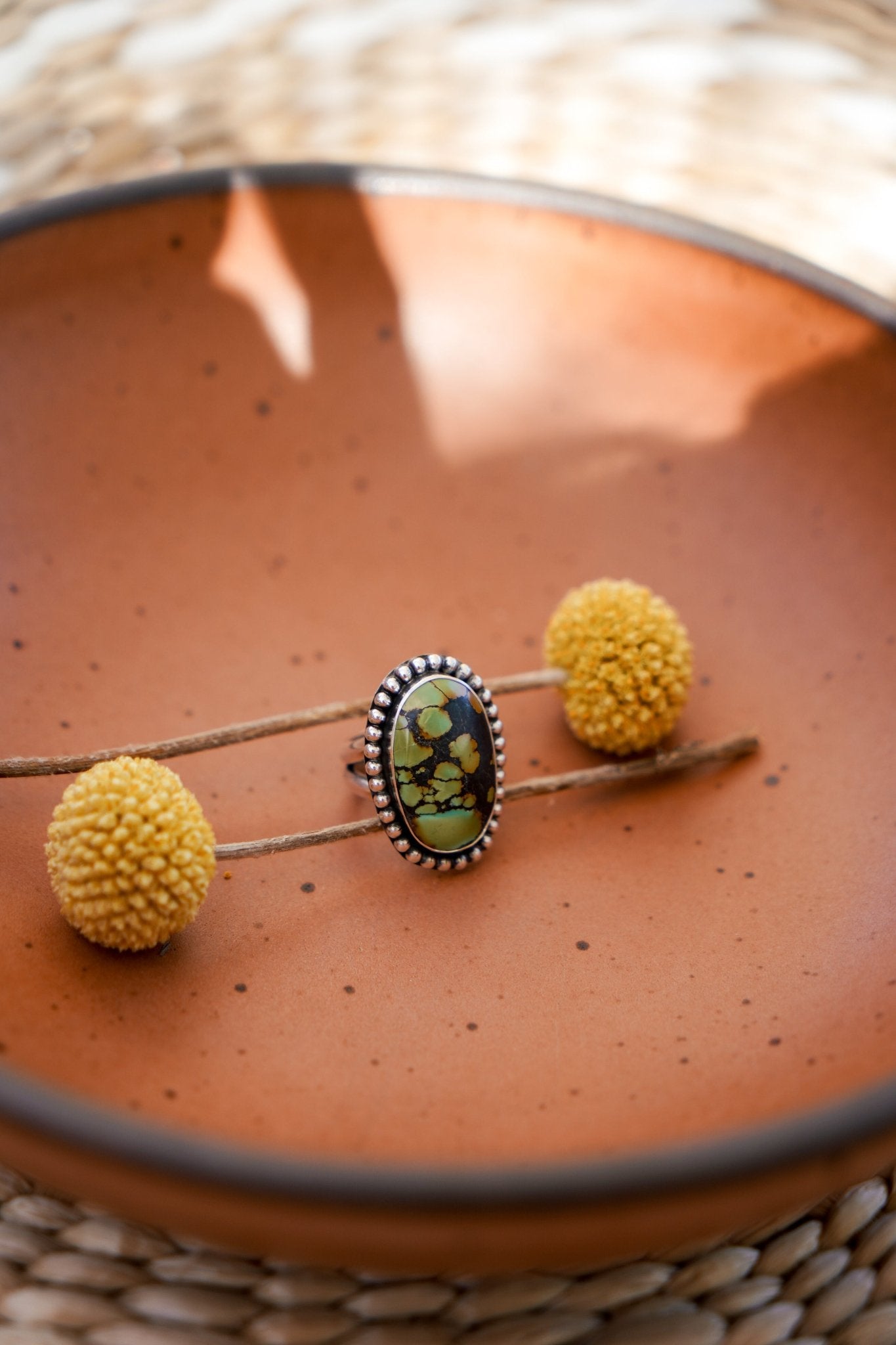 Hubei Turquoise Ring (Size 6.5) - Golden Road Crafted