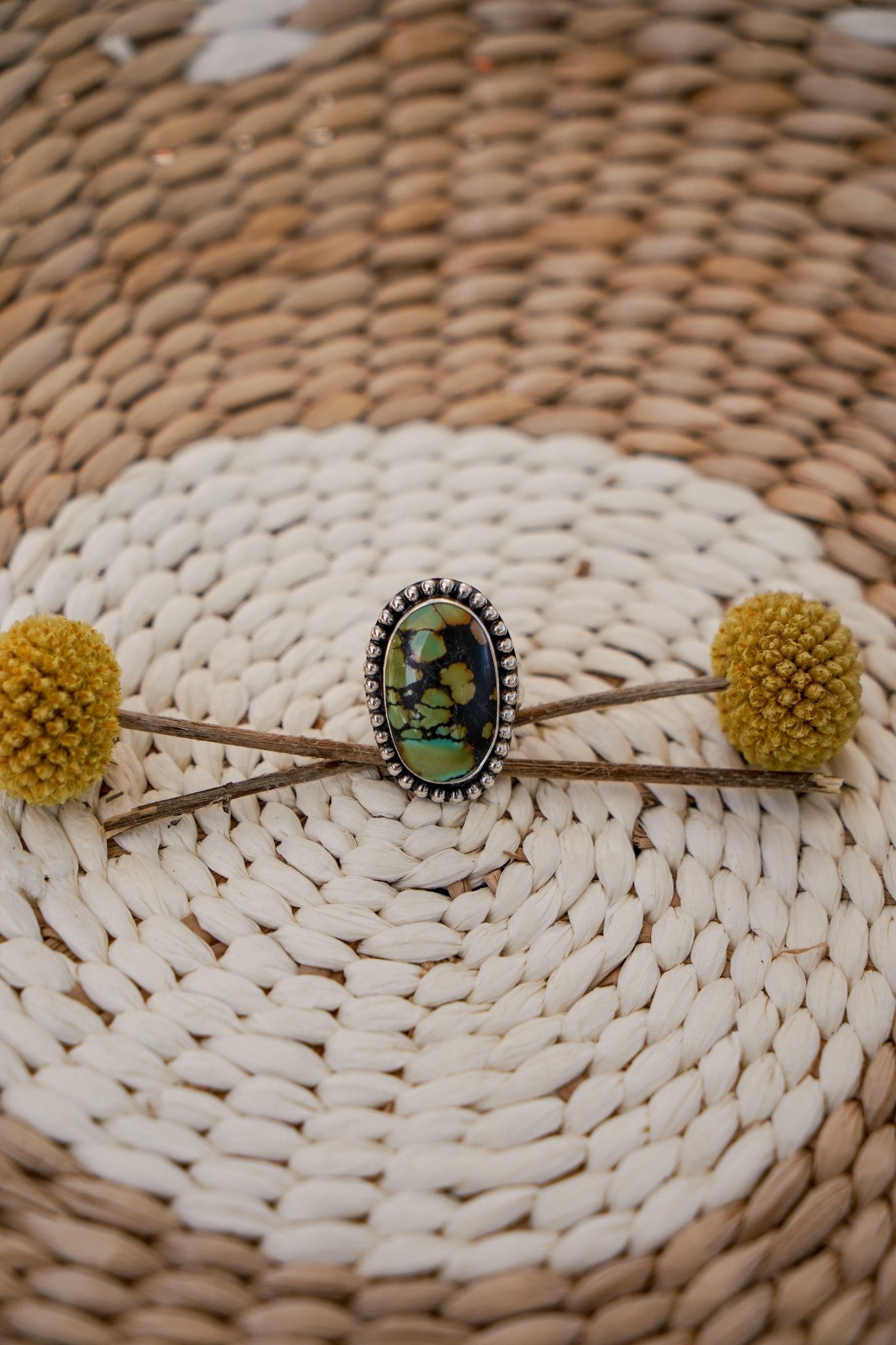 Hubei Turquoise Ring (Size 6.5) - Golden Road Crafted