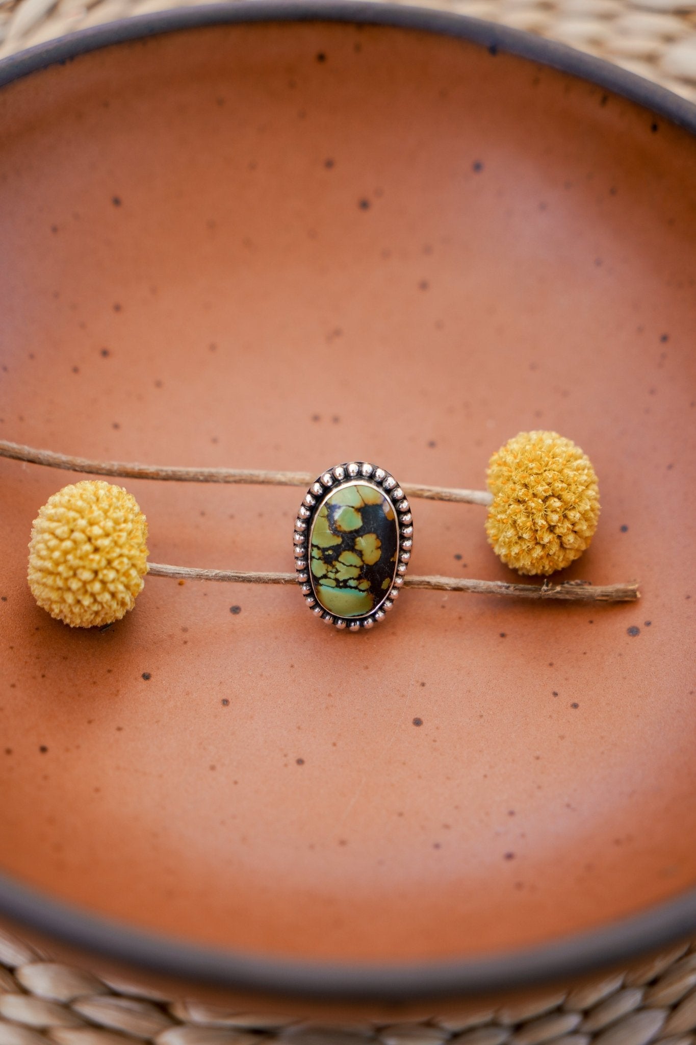 Hubei Turquoise Ring (Size 6.5) - Golden Road Crafted