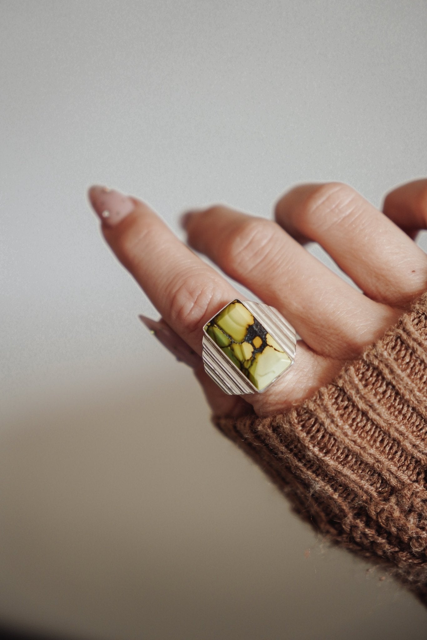 Hubei Turquoise Ring (Size 6.5 - 6.75) - Golden Road Crafted
