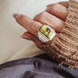 Hubei Turquoise Ring (Size 6.5 - 6.75) - Golden Road Crafted