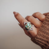 Hubei Turquoise Ring (Size 6.5 - 6.75) - Golden Road Crafted